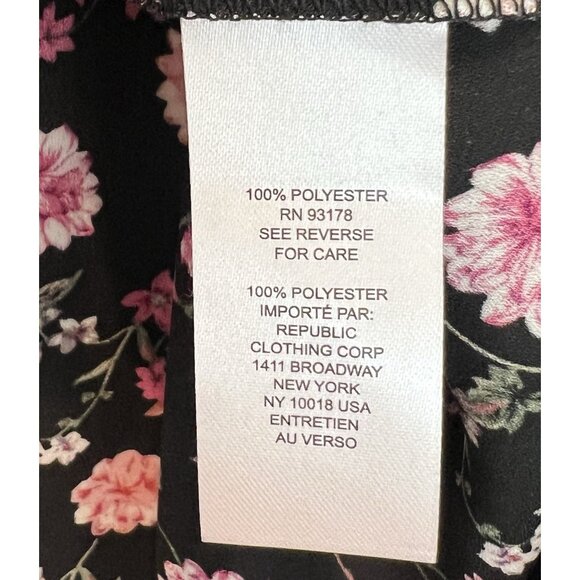 Elie Tahari Womens Floral Top Blouse Size Medium Button Long Sleeves Black Pink - Picture 10 of 10